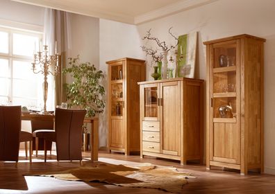 Robustes Esszimmer Komplett - Set B Floresta, 4-teilig, mit lebendig wirkender M