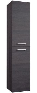 Badezimmer - Hochschrank Rajkot 85, Farbe: Eiche Schwarz ? 160 x 35 x 35 cm (H x