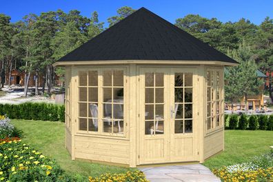 Gartenhaus Heiterberg inkl. Fußboden - 40 mm Blockbohlenhaus, Grundfläche: 8,9 m