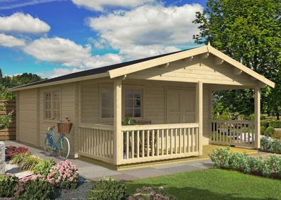 Gartenhaus Petereck inkl. Fußboden - 70 mm Blockbohlenhaus, Grundfläche: 39,2 m²