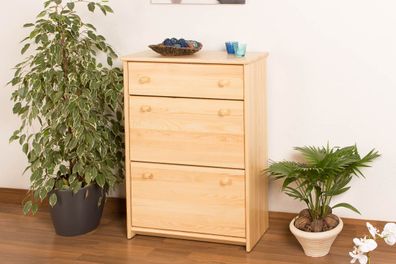 Schuhschrank 004 Kiefer massiv Vollholz natur - Abmessung 98 x 72 x 29 cm (H x B