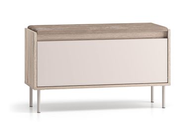 Schuhschrank | Farbe: Eiche Cremona / Kaschmir | Sitzbank | Maße: 90 x 34 x 55 c
