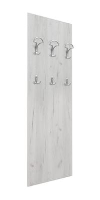 Garderobe Camprodon 05, Farbe: Eiche Weiß - 149 x 50 x 7 cm (H x B x T)