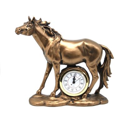 Tischuhr Dekorative Standuhr Figur stehendes Pferd QUEEN Isabell