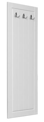 Garderobe Gyronde 26, Kiefer massiv Vollholz, weiß lackiert - 130 x 47 x 2 cm (H