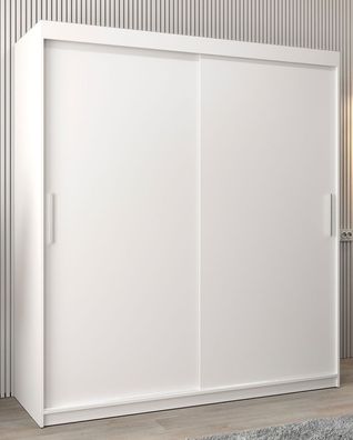 Schiebetürenschrank / Kleiderschrank Bisaurin 4A, Farbe: Weiß matt - Abmessungen