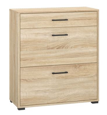Schuhschrank Vacaville 10, Farbe: Sonoma Eiche hell - Abmessungen: 90 x 80 x 34
