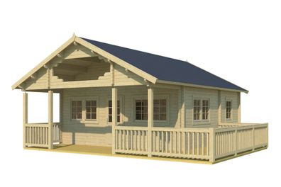 Ferienhaus / Gartenhaus mit Schlafboden & Terrasse, inkl. Fußboden, aus nordisch