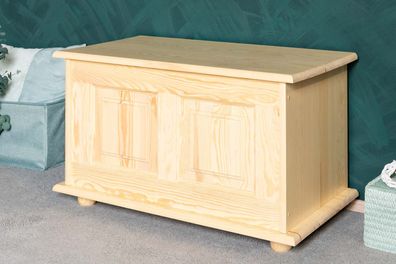 Truhe Kiefer massiv Vollholz natur 181 ? Abmessung 87 x 50 x 46 cm