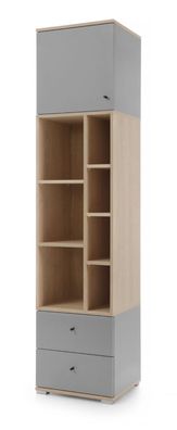 Schrank, Regal mit 7 offenen Fächern, Jugendzimmerschrank, 195 x 45 x 40 cm, Eic