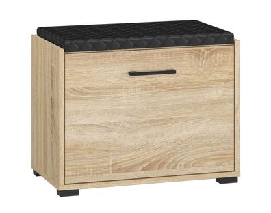 Sitzbank mit Stauraum / Schuhschrank Vacaville 01, Farbe: Sonoma Eiche hell - Ab
