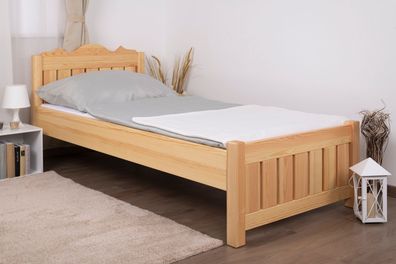 Einzelbett / Gästebett Kiefer Vollholz massiv natur Turakos 92 - Liegefläche: 90