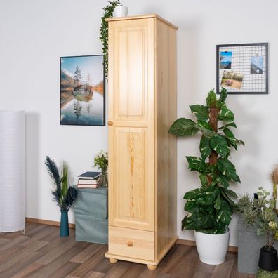 Kleiderschrank Kiefer Vollholz massiv natur Junco 17 - Abmessung 195 x 45 x 59 c