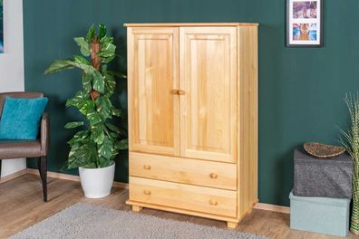 Schrank Kiefer Vollholz massiv natur 013 - Abmessung 139 x 90 x 42 cm (H x B x T