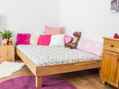 Futonbett / Massivholzbett Wooden Nature 04 Eiche geölt - Liegefläche 140 x 200