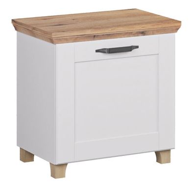 Sitzbank mit Stauraum / Schuhschrank Cuenca 09, Farbe: Eiche / Weiß - Abmessunge