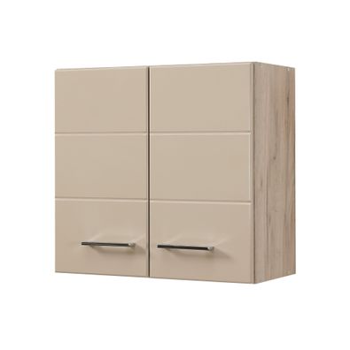 Hängeschrank Mionica 02, zwei Fächer, Farbe: Eiche Grau / Sandfarben, ABS-Kanten