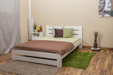 Einzelbett / Gästebett Kiefer Vollholz massiv weiß lackiert A24, inkl. Lattenros