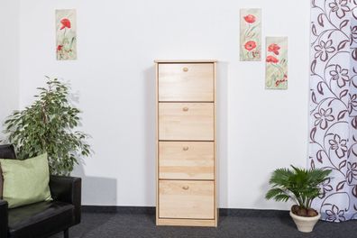 Schuhschrank 002 Kiefer massiv Vollholz natur - Abmessung 150 x 58 x 29 cm (H x