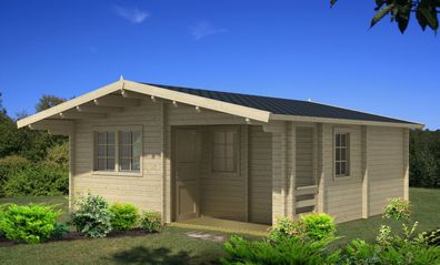 Gartenhaus Hochegg inkl. Fußboden - 70 mm Blockbohlenhaus, Grundfläche: 33,1 m²,