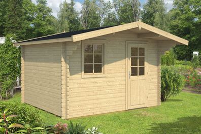 Gartenhaus Klomnock inkl. Fußboden - 70 mm Blockbohlenhaus, Grundfläche: 9,9 m²,