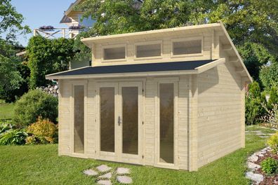 Gartenhaus Gamskofel 01 inkl. Fußboden - 70 mm Blockbohlenhaus, Grundfläche: 15,