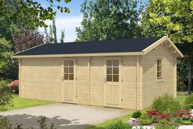 Gartenhaus Jaggeser inkl. Fußboden - 70 mm Blockbohlenhaus, Grundfläche: 24 m²,