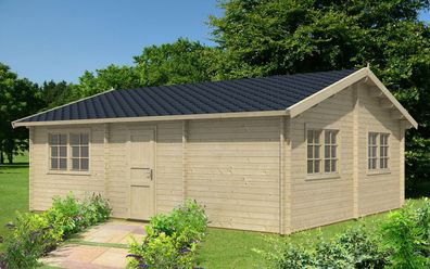 Ferienhaus / Gartenhaus mit 5 Räume, aus nordischen Fichtenholz, 70 mm Blockbohl