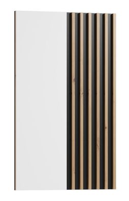 Spiegel Cikarang 04, Farbe: Schwarz / Eiche - Abmessungen: 110 x 67 x 4 cm (H x