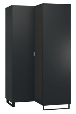 Drehtürenschrank / Eckkleiderschrank Chiflero 14, Farbe: Schwarz - Abmessungen: