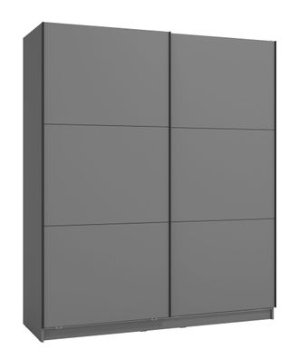 Grauer Schiebetürenschrank mit einer Kleiderstange Kule 02, Kleiderschrank, Farb