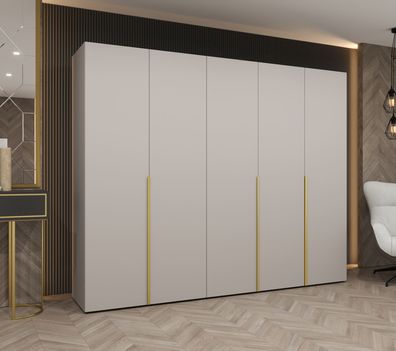 Kleiderschrank mit drei Kleiderstangen Eiger 44, Farbe: Kaschmir, 2,5 Meter brei