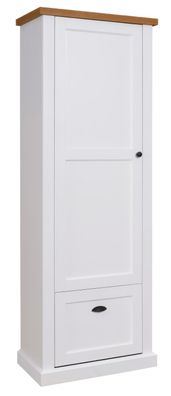 Schrank "Veternik" 06, Farbe: Weiß / Eiche - Abmessungen: 200 x 72 x 42 cm (H x