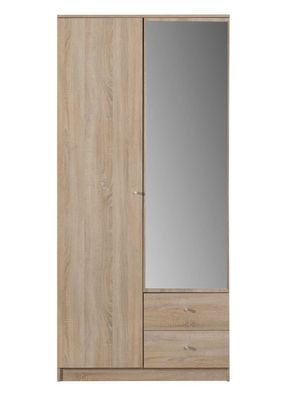 Drehtürenschrank / Kleiderschrank "Lennik" 03, Farbe: Eiche Sonoma - Abmessungen