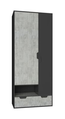 Jugendzimmer Drehtürenschrank / Kleiderschrank Sprimont 02, Farbe: Dunkelgrau /