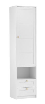Weißer Schrank Ersigen 08 mit Metallgriffen in Gold, 219 x 54 x 40 cm, mit 1 Tür