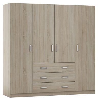 Drehtürenschrank / Kleiderschrank Sepatan 08, Farbe: Sonoma Eiche - Abmessungen: