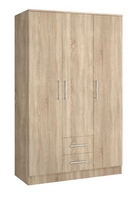 Drehtürenschrank / Kleiderschrank Sidonia 01, Farbe: Eiche Braun - 200 x 123 x 5