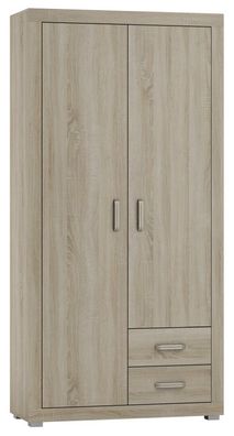 Drehtürenschrank / Kleiderschrank Lorengau 35, Farbe: Sonoma Eiche - Abmessungen