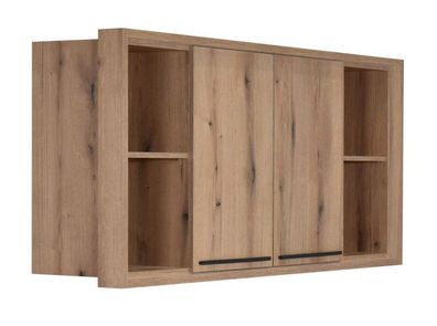 Hängeschrank / Bettüberbau Cerdanyola 15, Farbe: Eiche / Grau - Abmessungen: 81