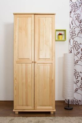 Kleiderschrank Kiefer Vollholz massiv natur 007 - Abmessung 190 x 90 x 60 cm (H