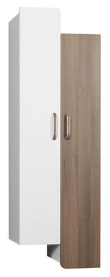Hängeschrank Bulolo 10, Farbe: Weiß / Nuss - Abmessungen: 110 x 50 x 30 cm (H x