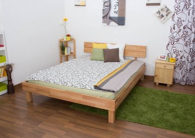 Futonbett / Massivholzbett Wooden Nature 01 Kernbuche geölt - Liegefläche 160 x