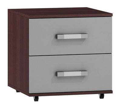 Rollcontainer Tabubil 12, Farbe: Wenge / Grau - Abmessungen: 53 x 50 x 50 cm (H