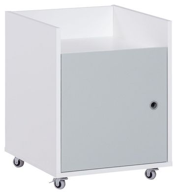 Jugendzimmer - Rollcontainer Syrina 18, Farbe: Weiß / Grau - Abmessungen: 56 x 4