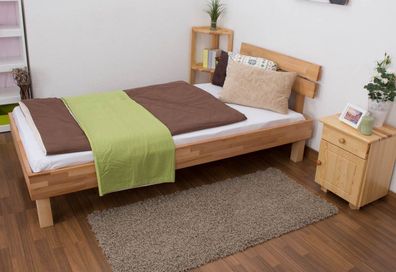 Futonbett / Massivholzbett Wooden Nature 03 Kernbuche geölt - Liegefläche 90 x