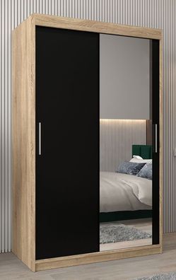 Schiebetürenschrank / Kleiderschrank Bisaurin 2C mit Spiegel, Farbe: Eiche Sonom