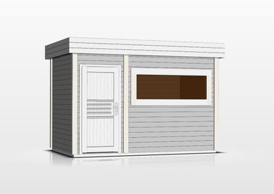 Gartensauna Lut 40 mm mit großem Panoramafenster, Außenmaße (B x T): 354 x 204 c
