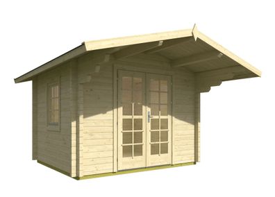 Gartenhaus mit Satteldach, inkl. Fußboden, 70 mm Blockbohlenhaus, aus nordischen