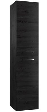 Badezimmer - Hochschrank Nadiad 52, Farbe: Eiche schwarz ? Abmessungen: 160 x 35